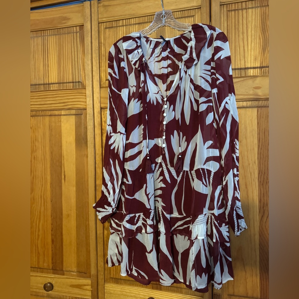 Anthropologie The Marais Printed Chiffon Mini Dress